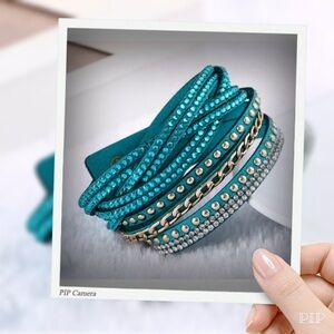Teal Braided Double Wrap Bracelet